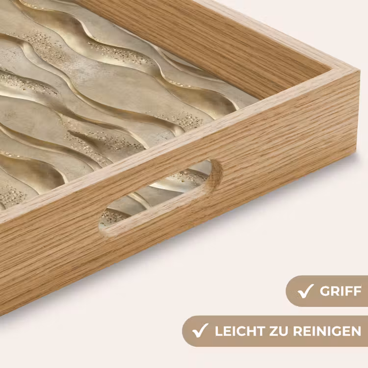 Tablett - Wellen - Muster - Gold — 8