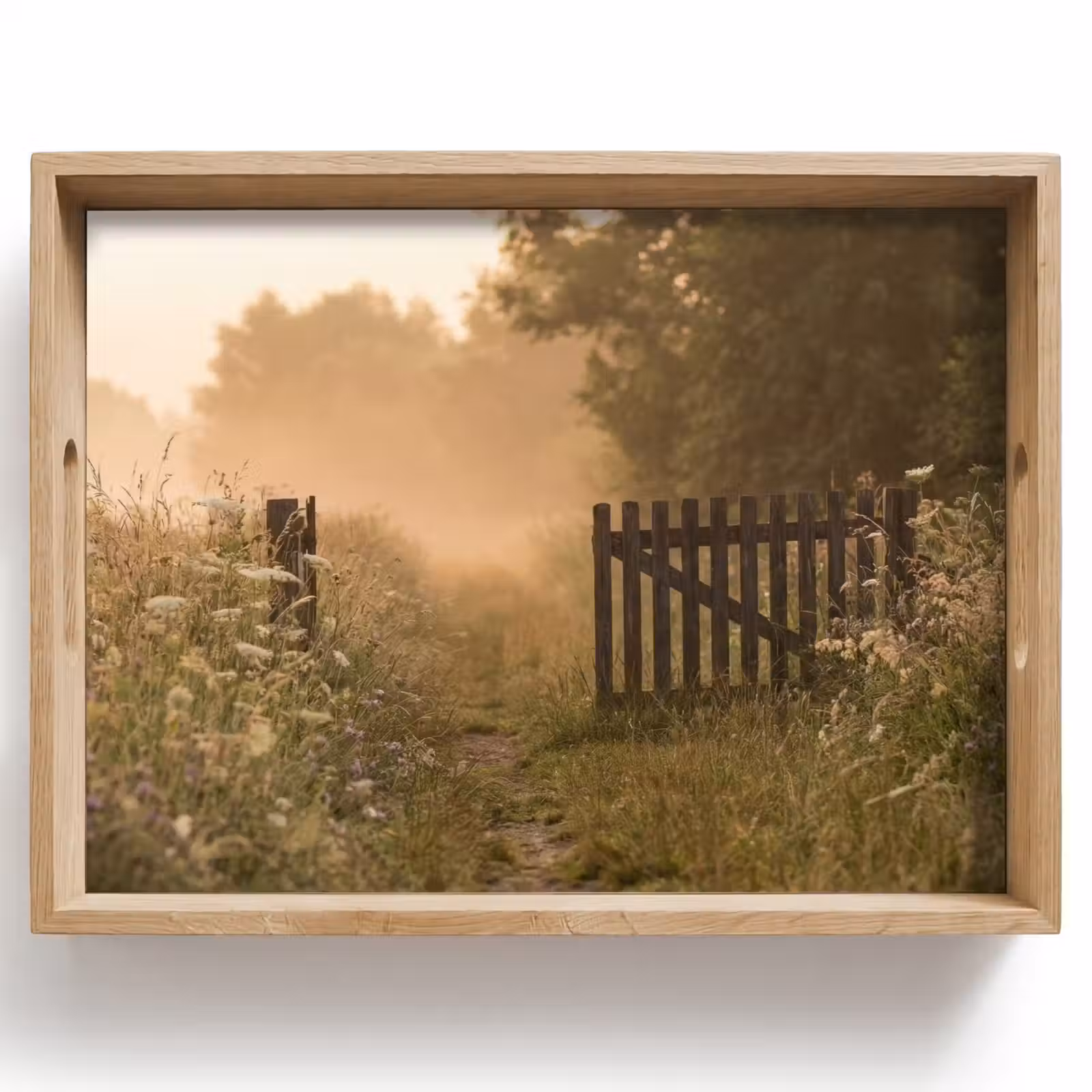 Tablett - Zaun - Natur - Nebel - Feld — 1