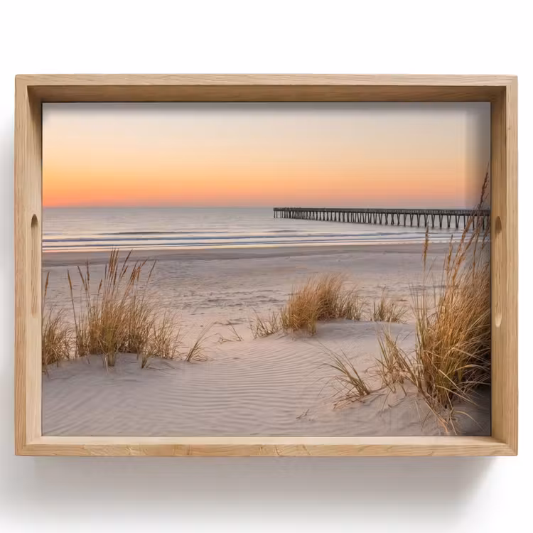 Tablett - Pier - Sonnenuntergang - Strand — 1