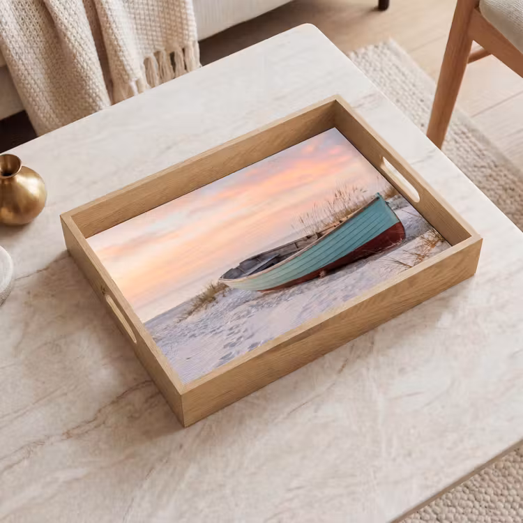 Tablett - Rustikal - Ruderboot - Sandstrand — 2