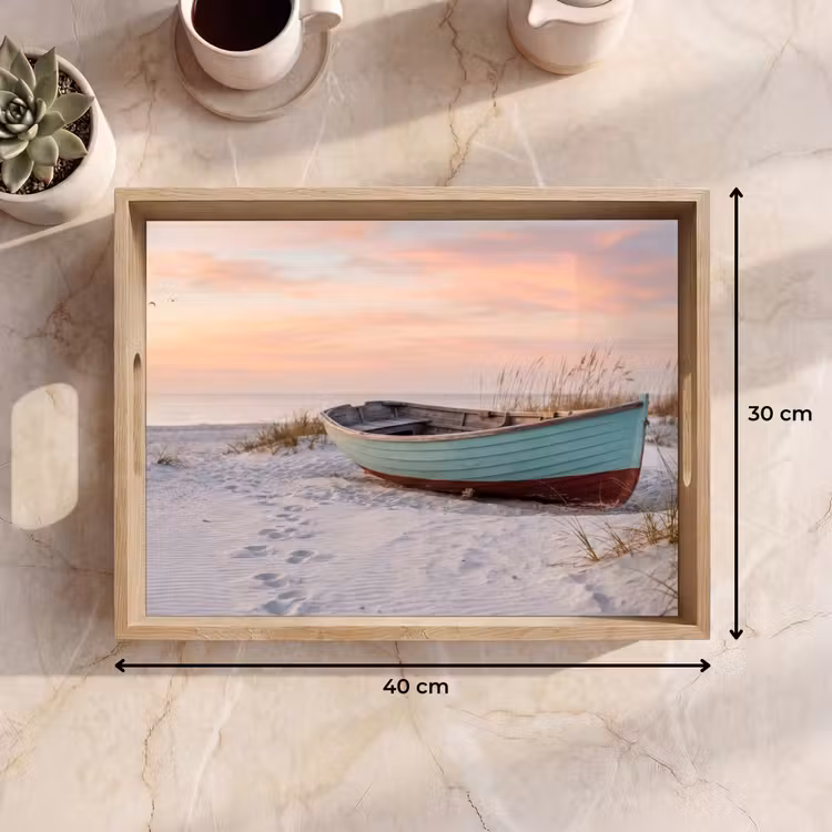 Tablett - Rustikal - Ruderboot - Sandstrand — 7