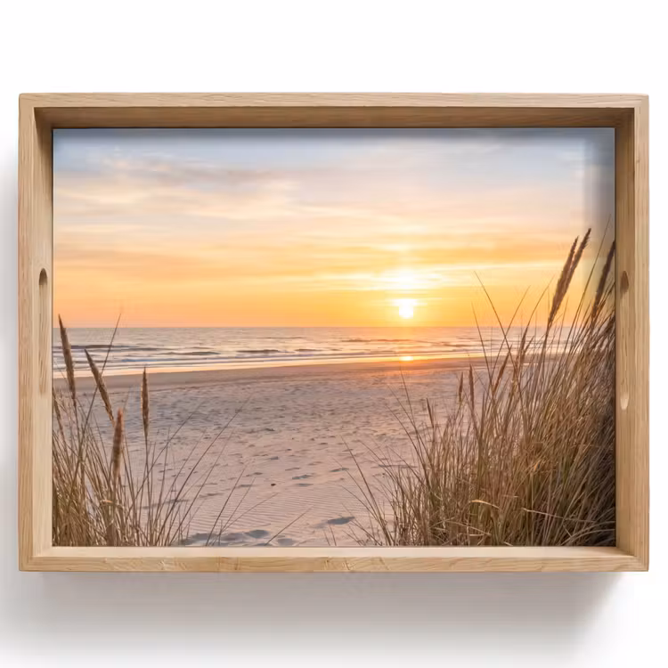 Tablett - Sonnenuntergang - Dünen - Meer — 1