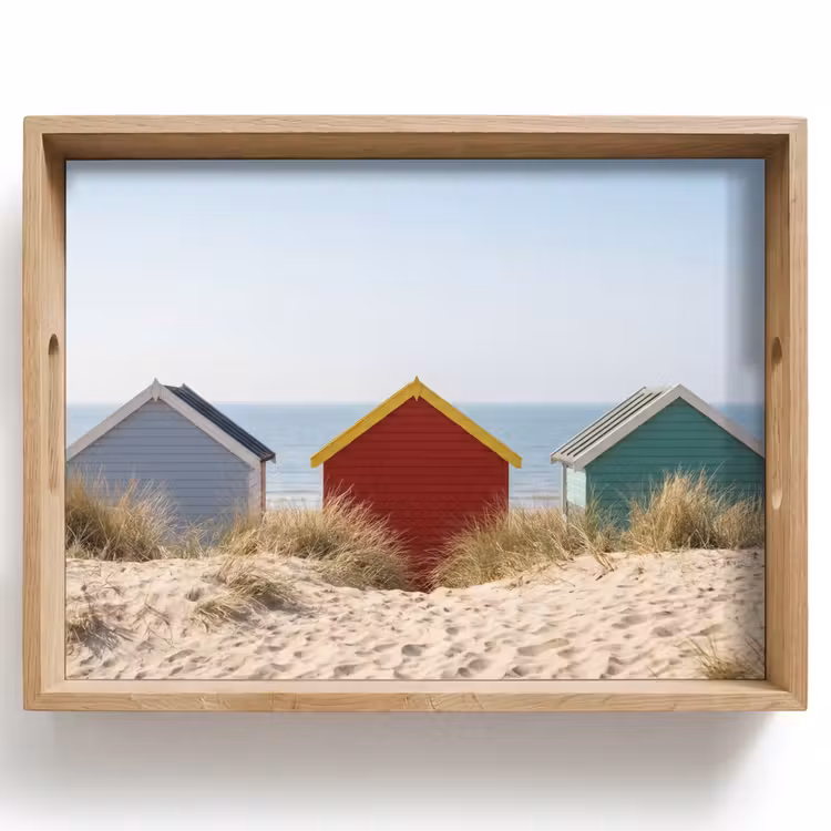 Tablett - Strand - Hütten - Farbenfroh - Dünen — 1