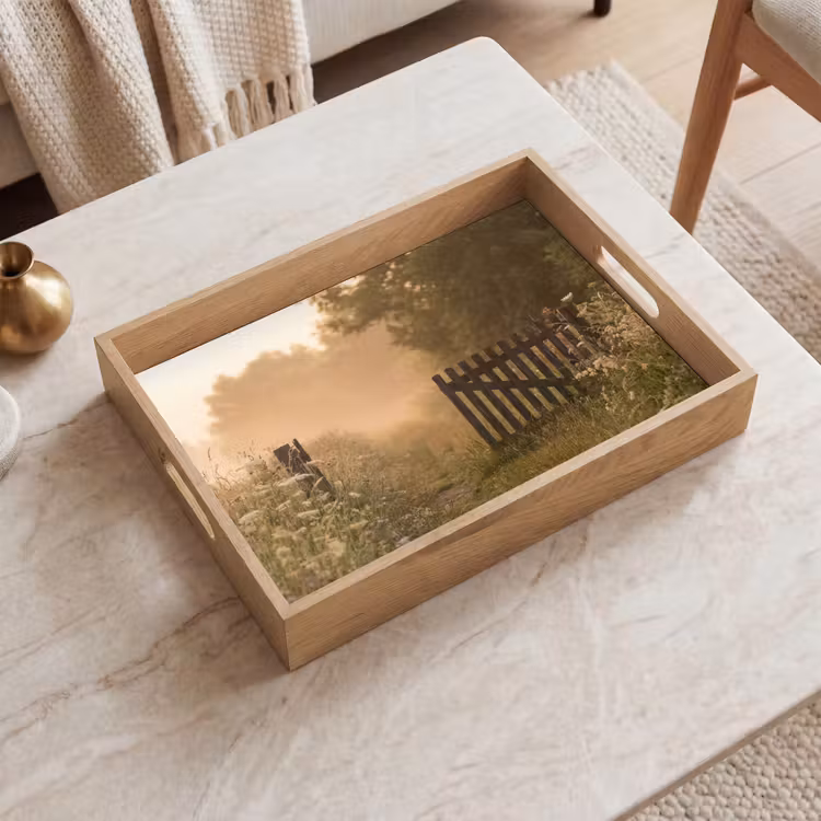 Tablett - Zaun - Natur - Nebel - Feld — 2