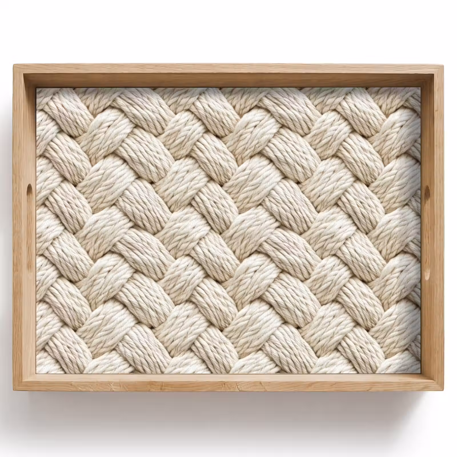 Tablett - Seil - Gestrickt - Beige — 1