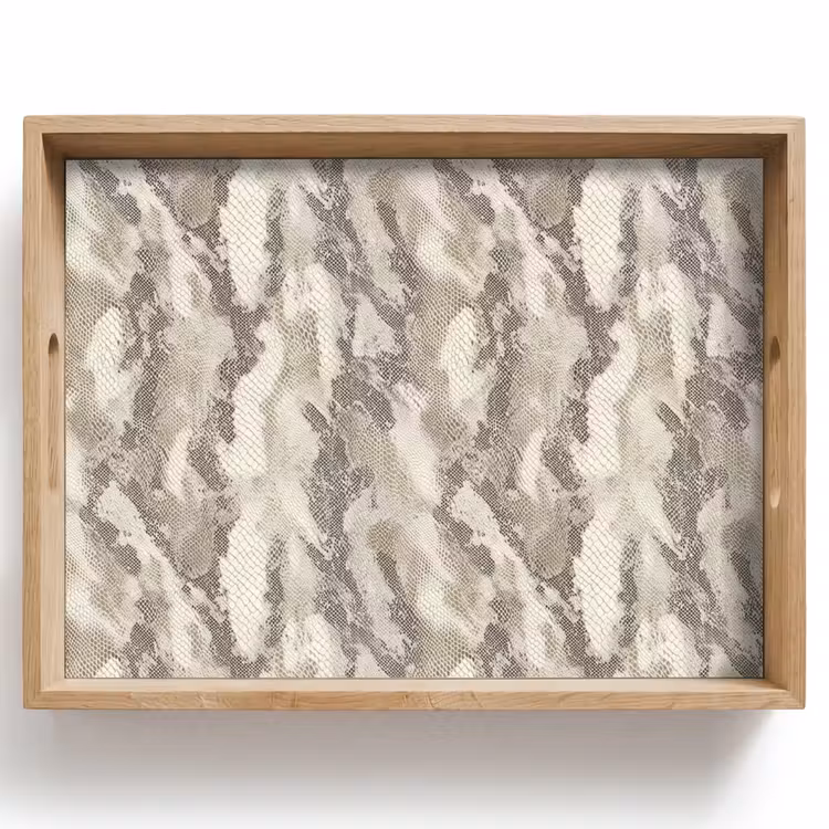 Tablett - Schlange - Muster - Taupe — 1