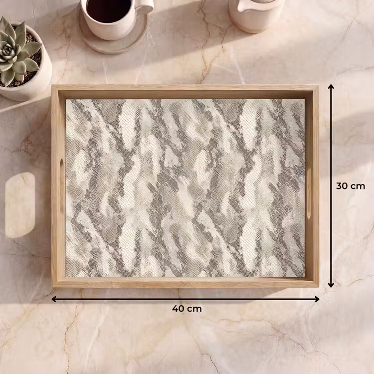 Tablett - Schlange - Muster - Taupe — 7