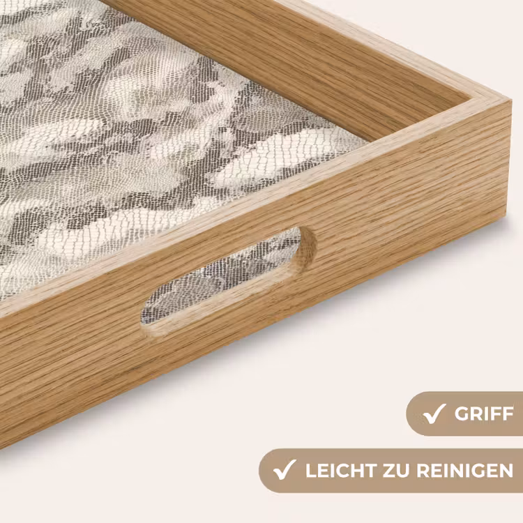Tablett - Schlange - Muster - Taupe — 8