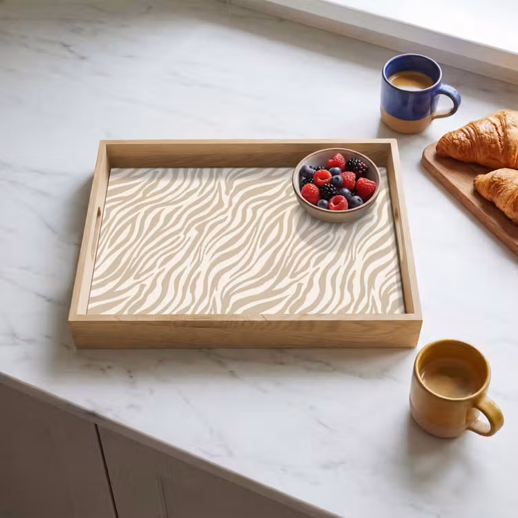Tablett - Zebra - Muster - Beige — 3