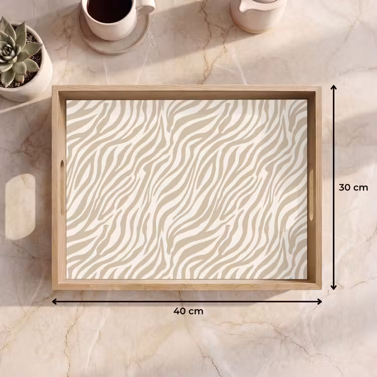 Tablett - Zebra - Muster - Beige — 7