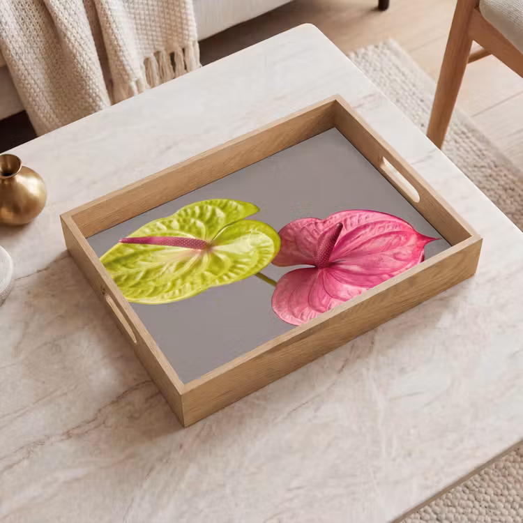 Tablett - Pflanzen - Anthurium - Grün - Rosa — 2
