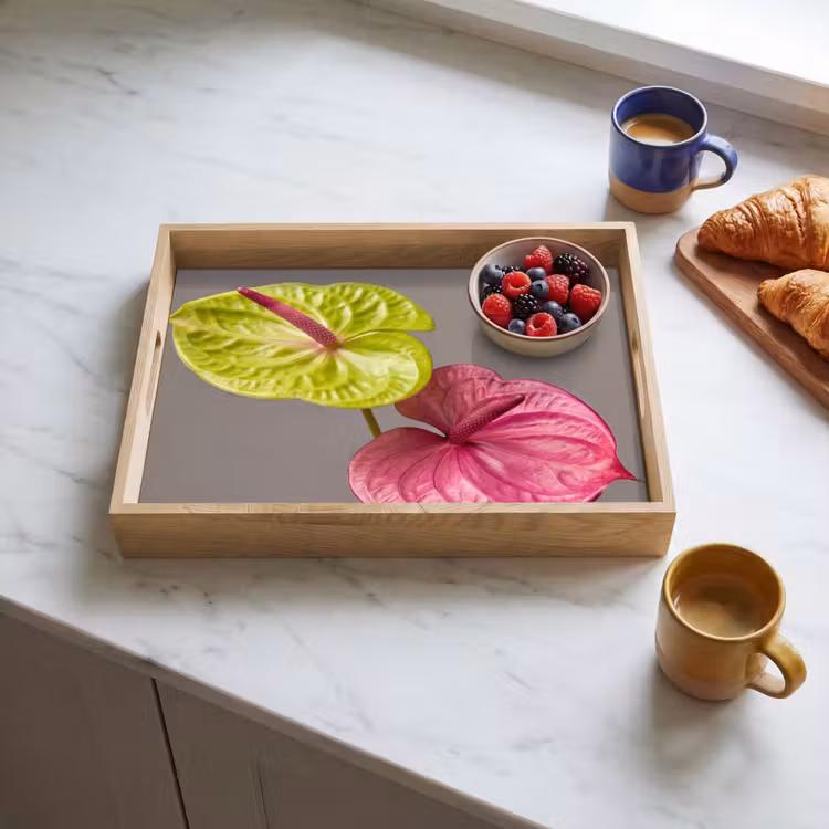 Tablett - Pflanzen - Anthurium - Grün - Rosa — 3