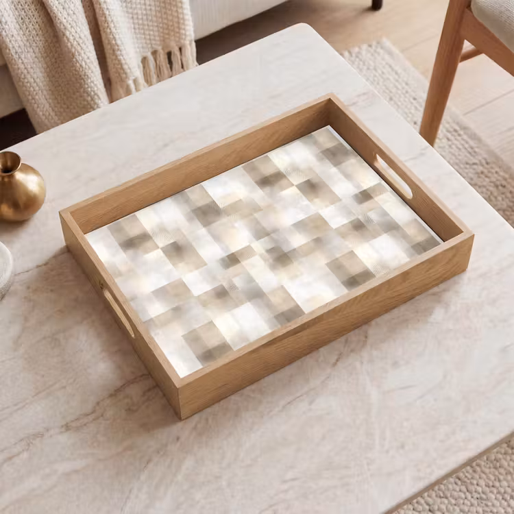 Tablett - Textur - Leinen - Beige — 2