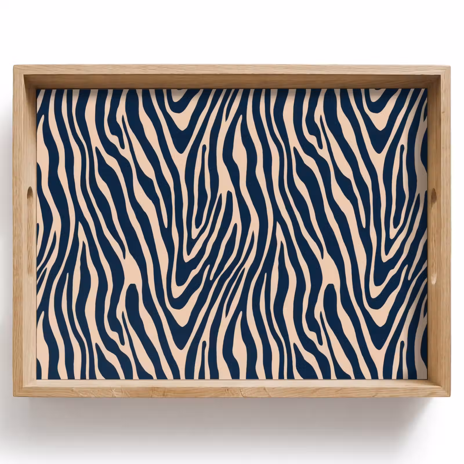 Tablett - Zebra - Muster - Blau - Beige — 1