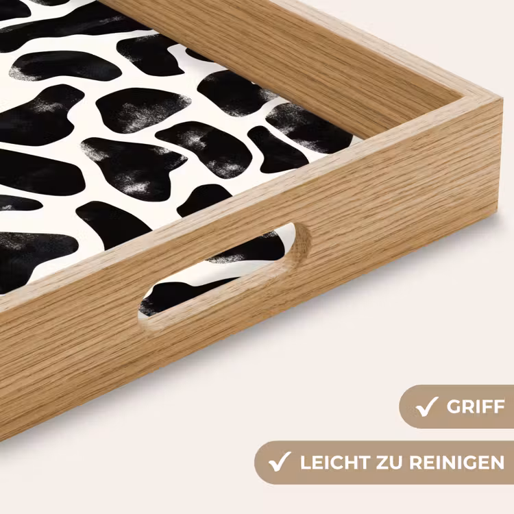 Tablett - Tiermuster - Flecken - Schwarz - Weiß — 8