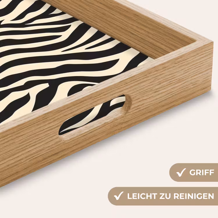 Tablett - Zebra - Druck - Klassisch - Schwarz — 8