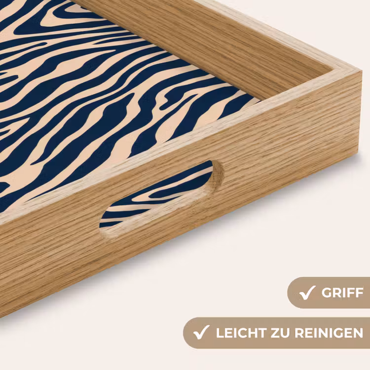 Tablett - Zebra - Muster - Blau - Beige — 8