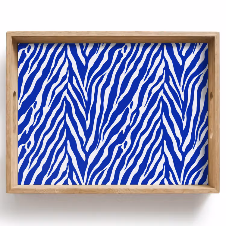 Tablett - Zebra - Muster - Kobalt - Blau — 1