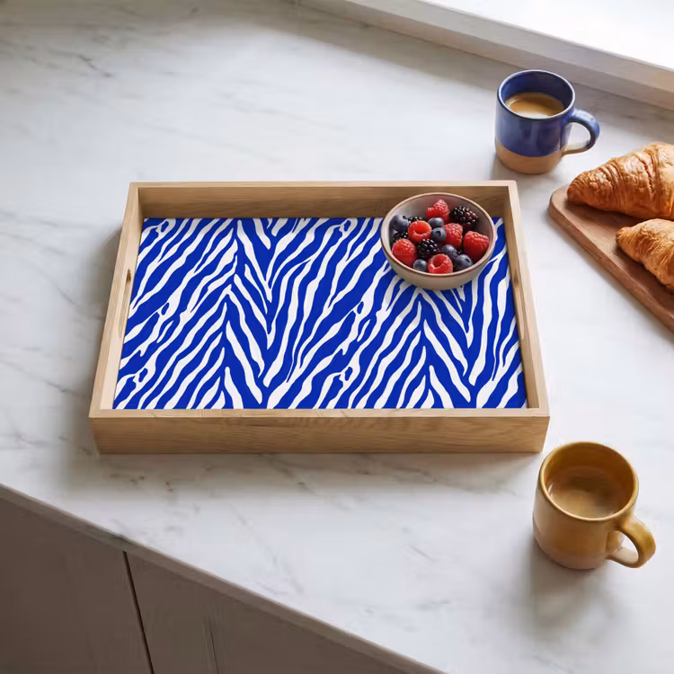 Tablett - Zebra - Muster - Kobalt - Blau — 3
