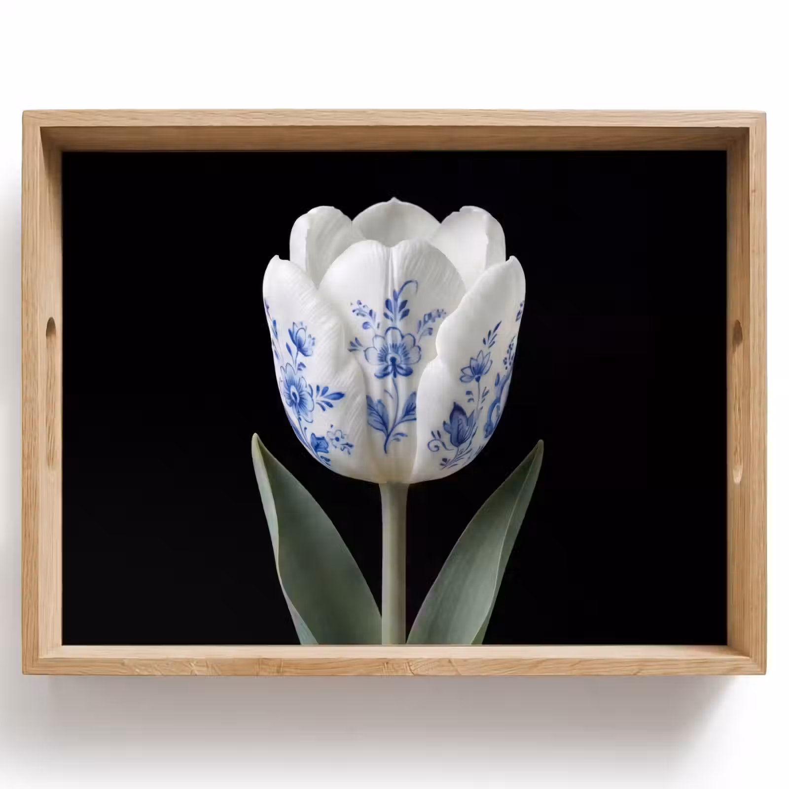 Tablett - Tulpe - Muster - Blau — 1