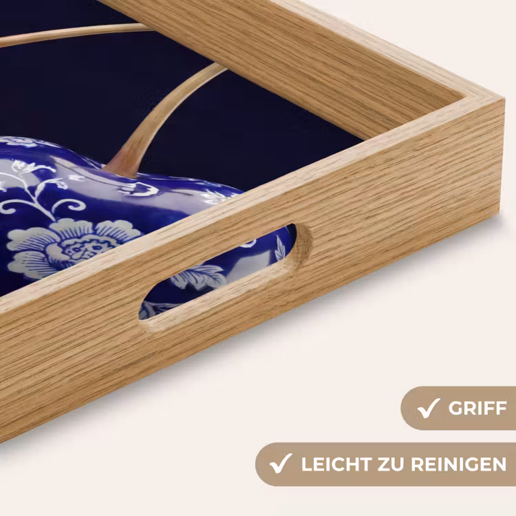 Tablett - Porzellan - Kirsche - Delft - Blau — 8