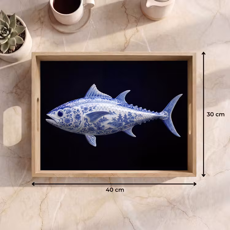 Tablett - Porzellan - Thunfisch - Delfter Keramik — 7