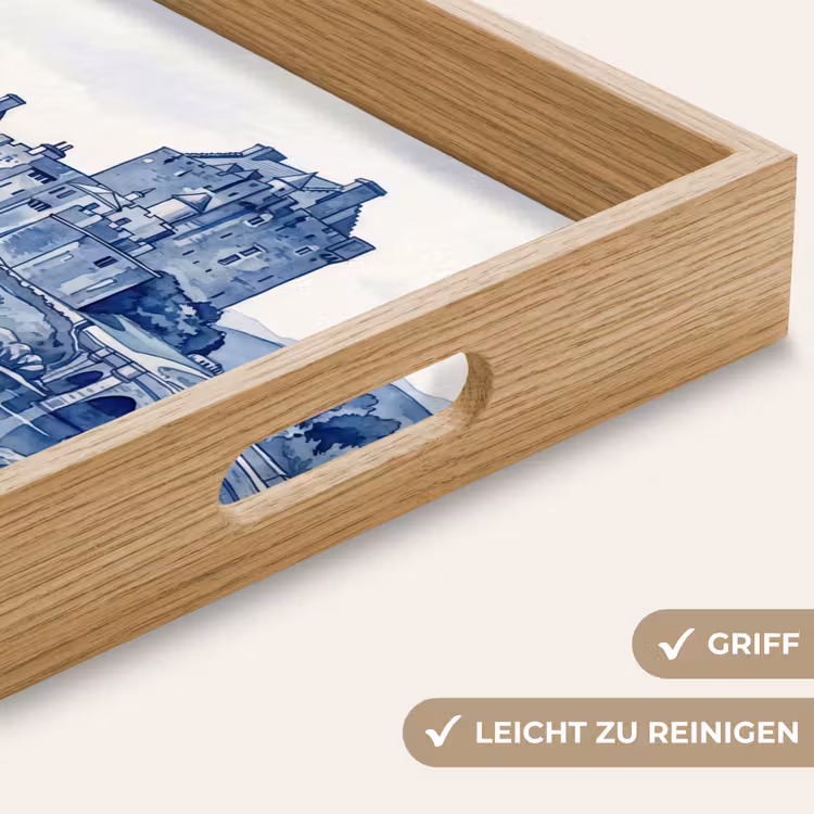 Tablett - Schottisch - Schloss - Blau - Aquarell — 8