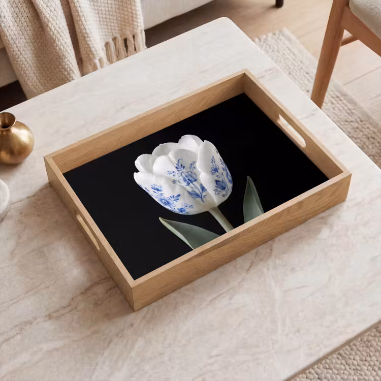 Tablett - Tulpe - Muster - Blau — 2
