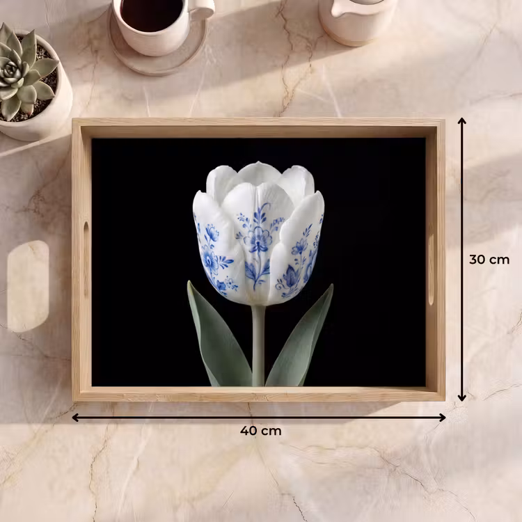 Tablett - Tulpe - Muster - Blau — 7