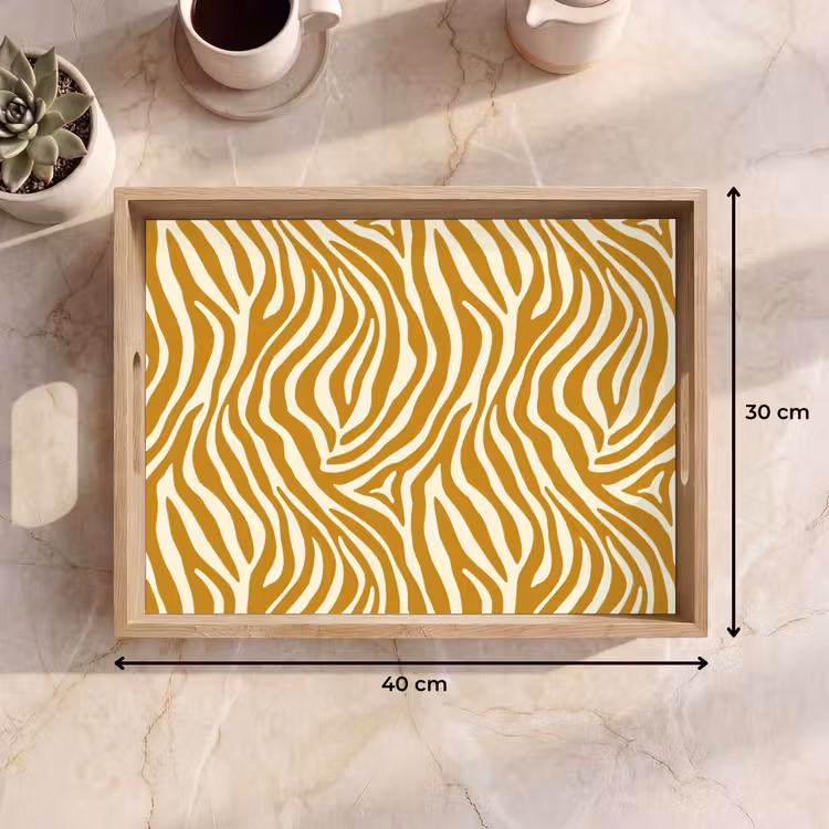 Tablett - Zebra - Klassisch - Ocker - Gelb — 7