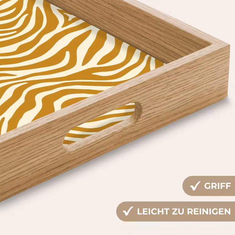 Tablett - Zebra - Klassisch - Ocker - Gelb — 8