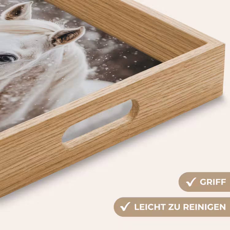 Tablett - Pferd - Weiß - Winter - Natur - Schnee - Tiere — 8