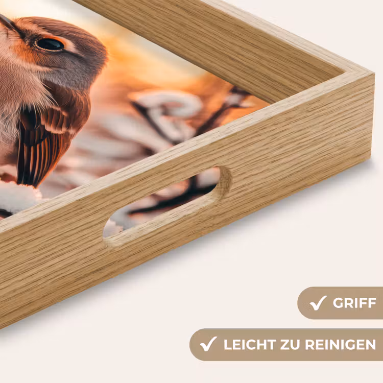 Tablett - Vogel - Zweig - Winter - Tiere - Schnee — 8