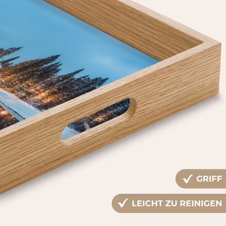Tablett - Winterlandschaft - Natur - Haus - Berge - Schnee — 8