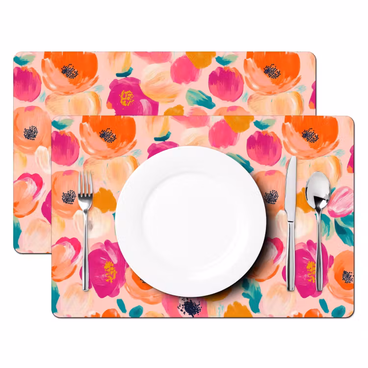 Tischset - 6 Stück - Blüten - Fröhlich - Farbenfroh - 6 Stück — 2