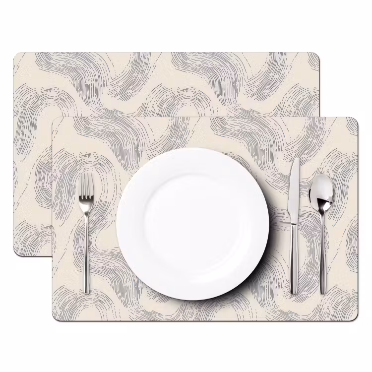 Tischset - 6 Stück - Linien - Muster - Beige - Minimalistisch - 6 Stück — 2