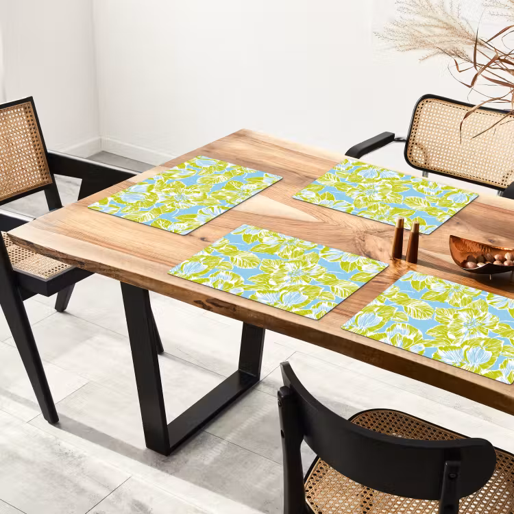 Tischset - 6 Stück - Modern - Blumig - Grün - 6 Stück — 4