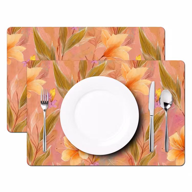 Tischset - 6 Stück - Botanisch - Blumig - Farbenfroh - 6 Stück — 2