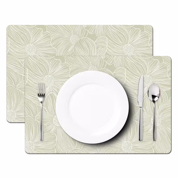 Tischset - 6 Stück - Gelassenheit - Blumen - Grün - 6 Stück — 2