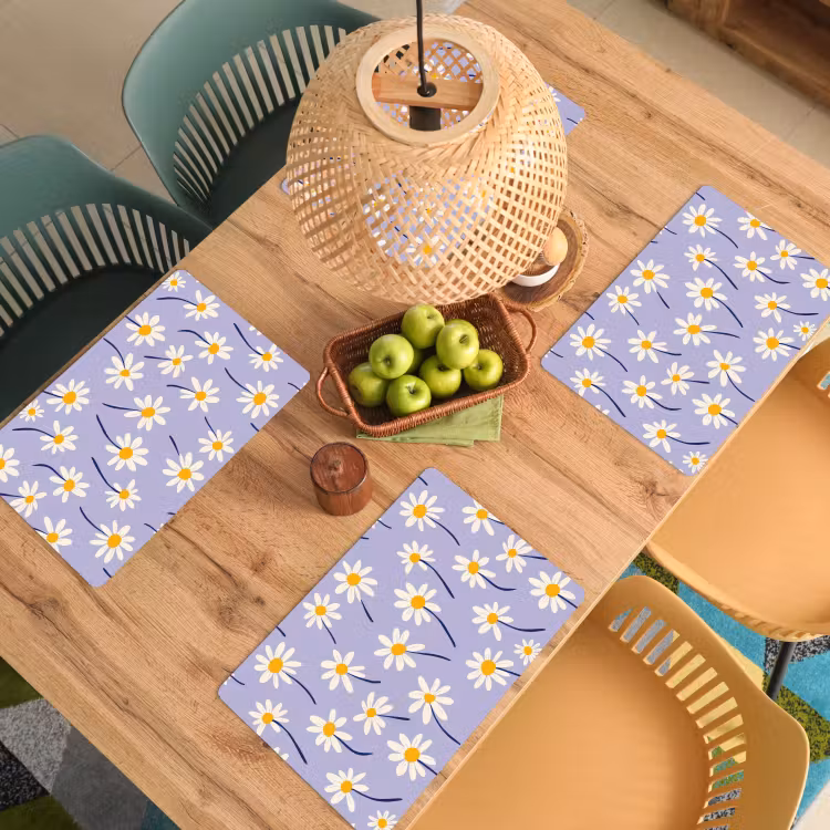 Tischset - 6 Stück - Modern - Gänseblümchen - Lila - 6 Stück — 3