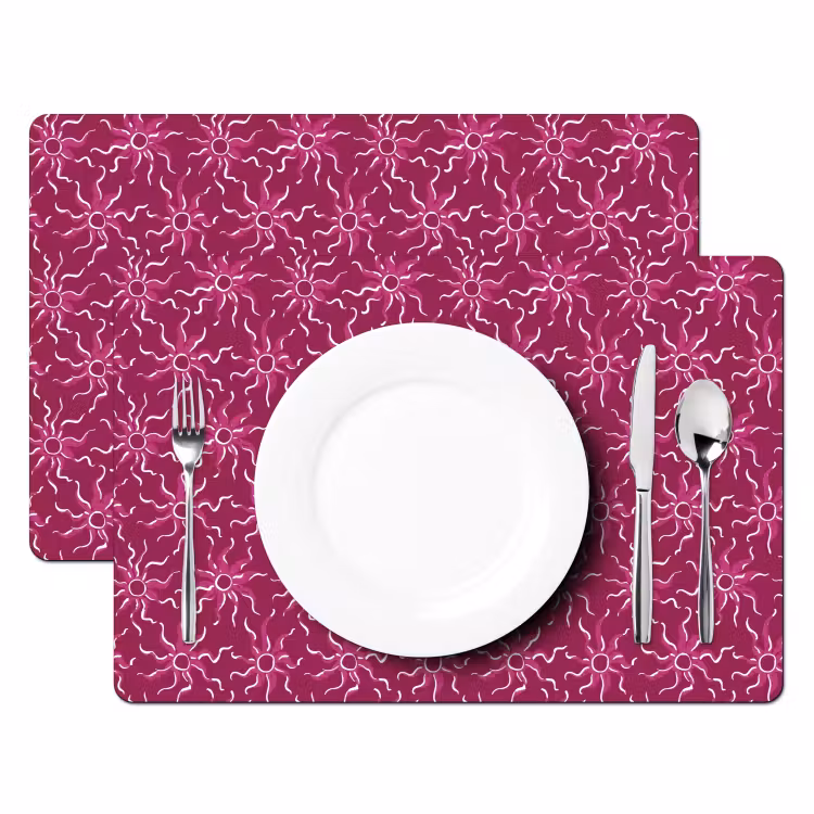 Tischset - 6 Stück - Bohemian - Sonne - Magenta - 6 Stück — 2