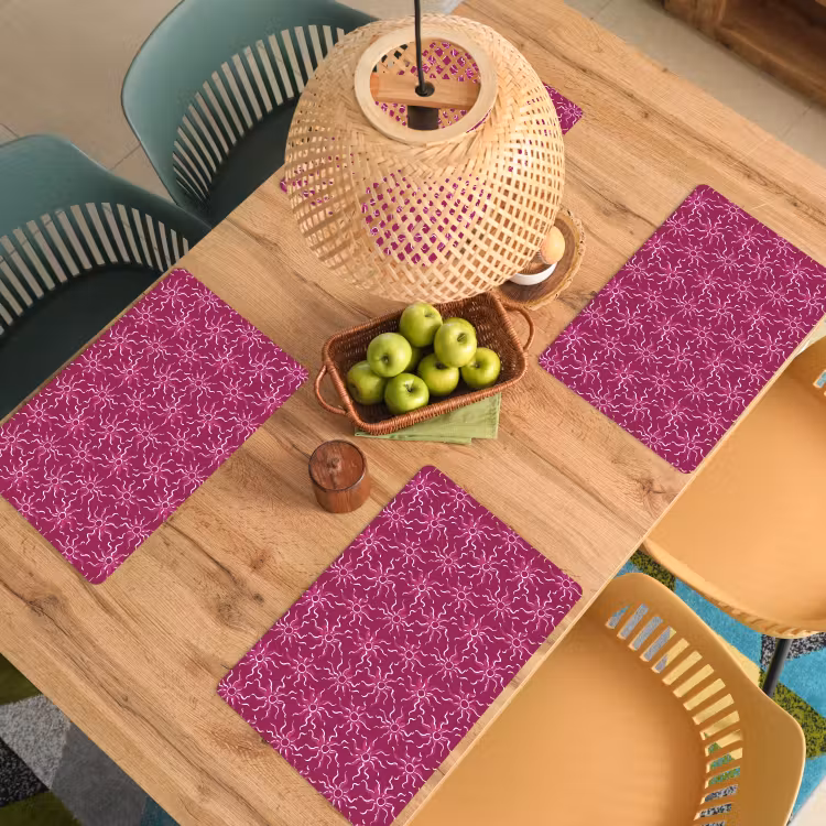 Tischset - 6 Stück - Bohemian - Sonne - Magenta - 6 Stück — 3
