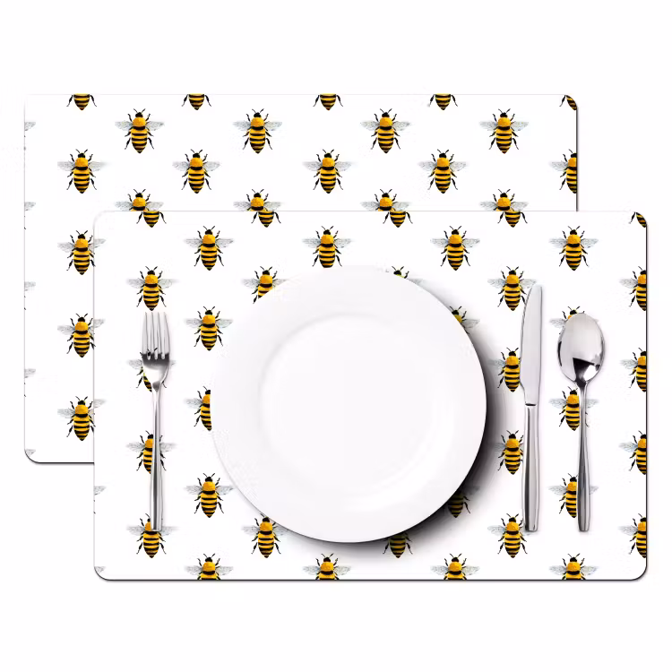 Tischset - 6 Stück - Bienen - Zeitlos - Weiß - 6 Stück — 2