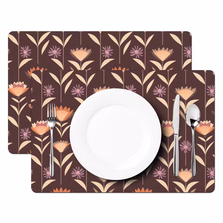 Tischset - 6 Stück - Elegant - Retro - Braun - 6 Stück — 2