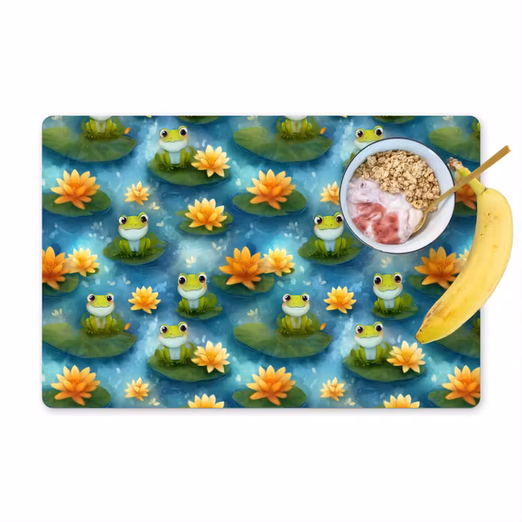 Tischset - 6 Stück - Frosch - Lilien - Grün - 6 Stück — 1