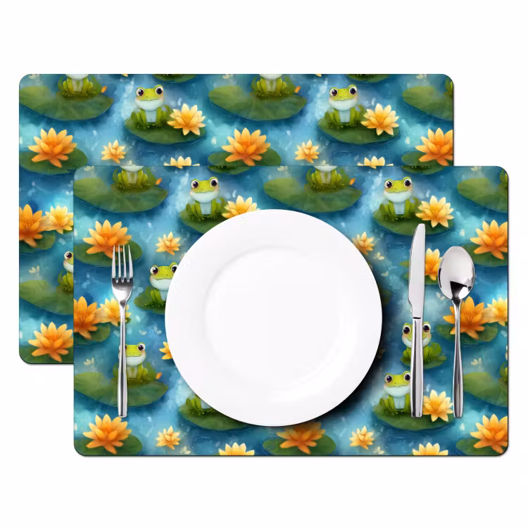 Tischset - 6 Stück - Frosch - Lilien - Grün - 6 Stück — 2
