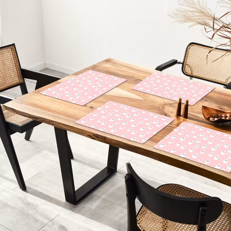 Tischset - 6 Stück - Geister - Muster - Rosa - 6 Stück — 4