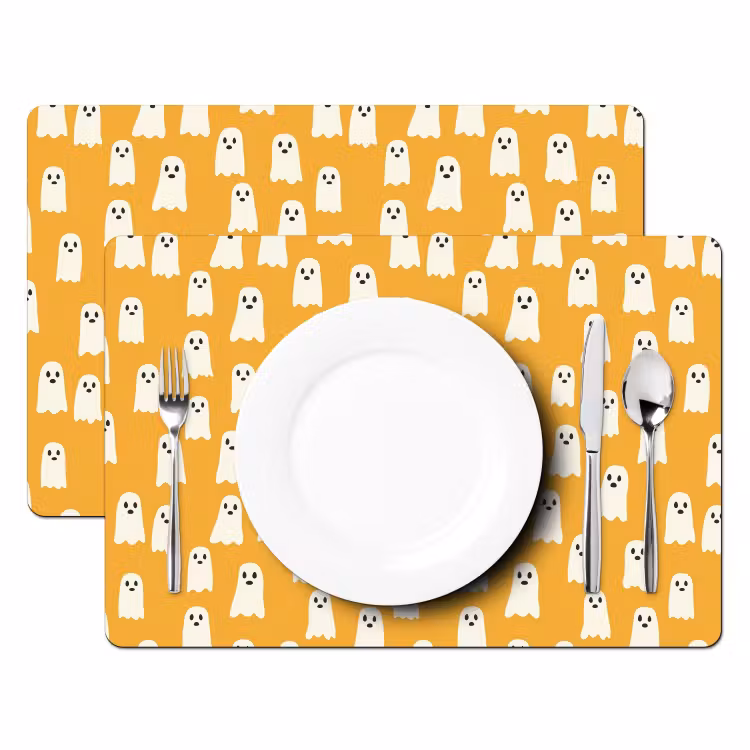Tischset - 6 Stück - Halloween - Gespenster - Ocker - 6 Stück — 2