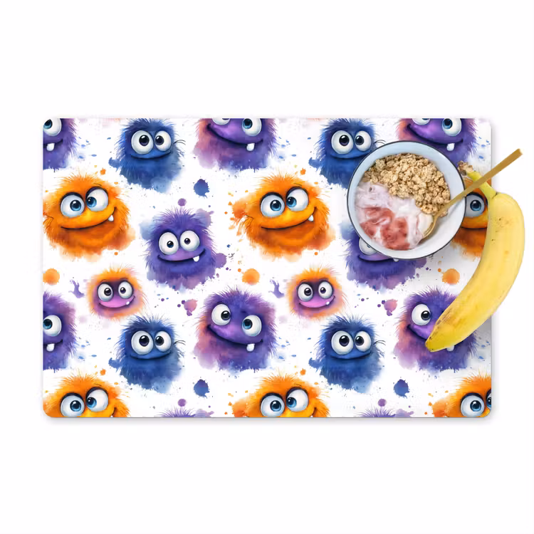 Tischset - 6 Stück - Monster - Aquarell - Farbenfroh - 6 Stück — 1