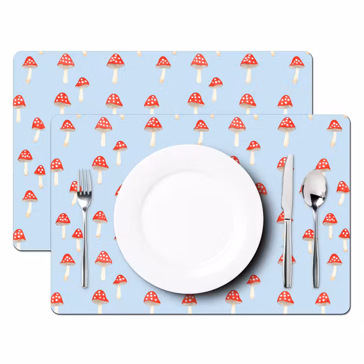 Tischset - 6 Stück - Pilz - Geschichte - Blau - 6 Stück — 2